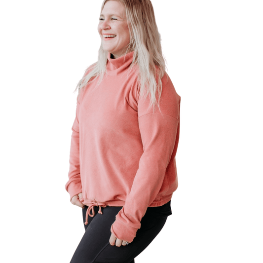 Mauve Tie Waist Pullover - The Boutique Outlet