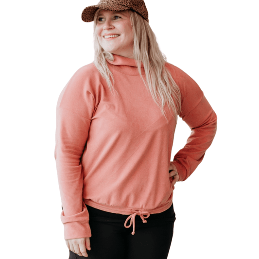 Mauve Tie Waist Pullover - The Boutique Outlet